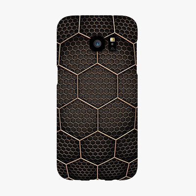 Tough Samsung Galaxy S7 Edge  Phone Case - Golden Hexagons