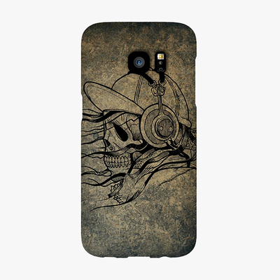 Tough Samsung Galaxy S7 Edge  Phone Case - Skull With Headphone