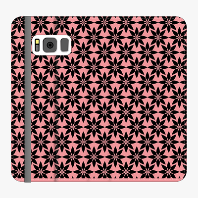 Folio Samsung Galaxy S8  Folio Wallet - Artistic Floral Pattern With Pink Background