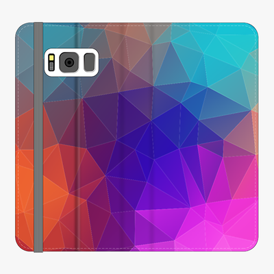 Folio Samsung Galaxy S8  Folio Wallet - Colorful Triangular Polygons