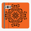 Folio Samsung Galaxy S8  Phone Folio - Flower Design With Orange Background