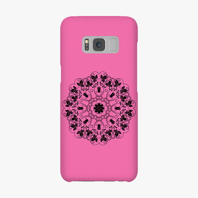 Tough Samsung Galaxy S8  Phone Case - Mandala With Pink Background