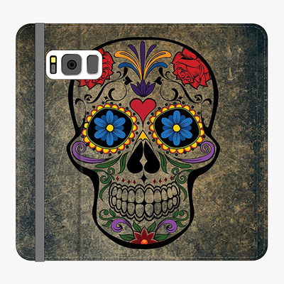 Folio Samsung Galaxy S8  Phone Folio - Skull  With Artwork