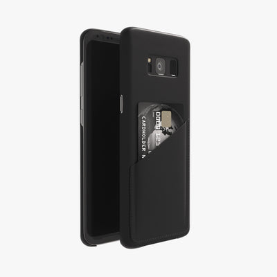 Samsung Galaxy S8 Plus - Ultra Slim Slot Card Leather Black Case