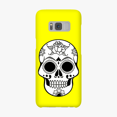 Snap Samsung Galaxy S8  Phone Case - Skull With Yellow Background