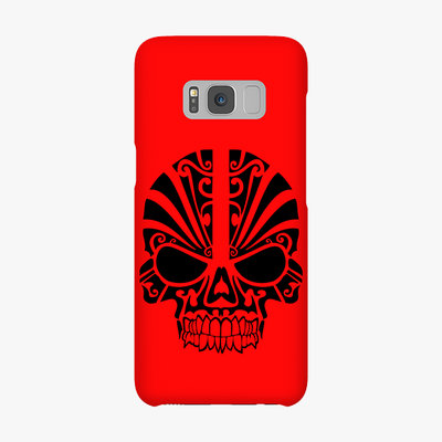 Snap Samsung Galaxy S8  Phone Case - Black Skull With Red Background