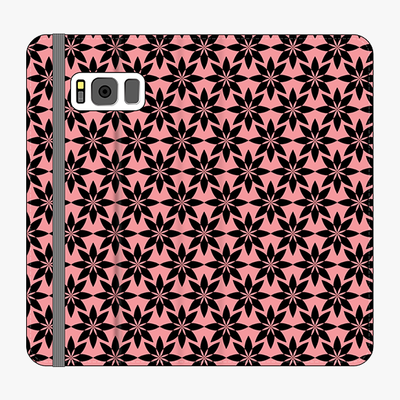 Folio Samsung Galaxy S8 Plus  Folio Wallet - Artistic Floral Pattern With Pink Background