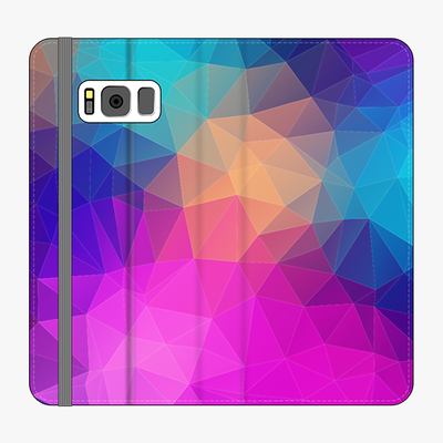 Folio Samsung Galaxy S8 Plus  Folio Wallet - Colorful Triangular Polygons