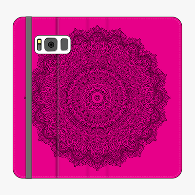 Folio Samsung Galaxy S8 Plus  Phone Folio - Mandala With Pink Background
