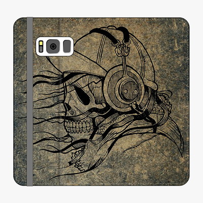 Folio Samsung Galaxy S8 Plus  Phone Folio - Skull With Headphone