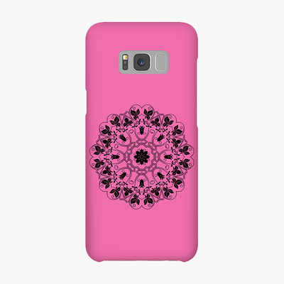 Tough Samsung Galaxy S8 Plus  Phone Case - Mandala With Pink Background