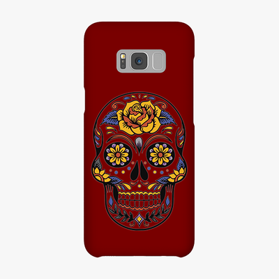 Tough Samsung Galaxy S8 Plus  Phone Case - Skull Art With Brown Background
