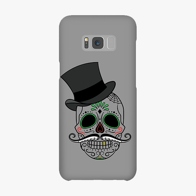 Tough Samsung Galaxy S8 Plus  Phone Case - Skull Art With Gray Background
