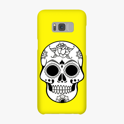 Snap Samsung Galaxy S8 Plus  Phone Case - Skull With Yellow Background