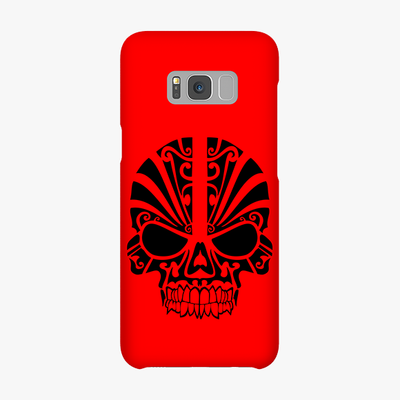 Snap Samsung Galaxy S8 Plus  Phone Case - Black Skull With Red Background