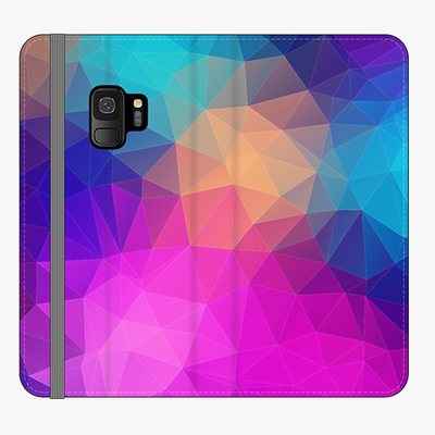 Folio Samsung Galaxy S9  Folio Wallet - Colorful Triangular Polygons