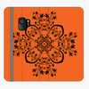 Folio Samsung Galaxy S9  Phone Folio - Flower Design With Orange Background