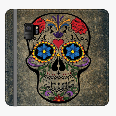 Folio Samsung Galaxy S9  Phone Folio - Skull  With Artwork