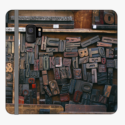 Folio Samsung Galaxy S9  Folio Wallet - Classic Wood Blocks