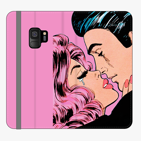 Folio Samsung Galaxy S9  Folio Wallet - Lovely Couple With Pink Background