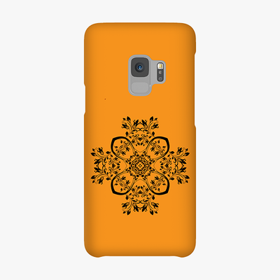 Snap Samsung Galaxy S9  Phone Case - Flower Design With Orange Background