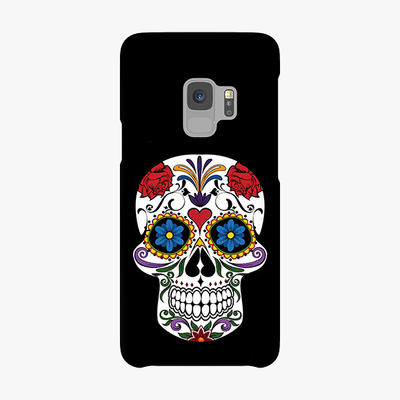 Tough Samsung Galaxy S9  Phone Case - Skull Artwork With Black Background