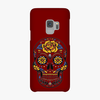 Tough Samsung Galaxy S9  Phone Case - Skull Art With Brown Background