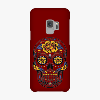 Snap Samsung Galaxy S9  Phone Case - Skull Art With Brown Background