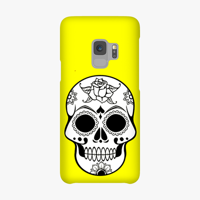Snap Samsung Galaxy S9  Phone Case - Skull With Yellow Background