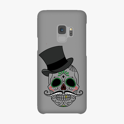 Snap Samsung Galaxy S9  Phone Case - Skull Art With Gray Background