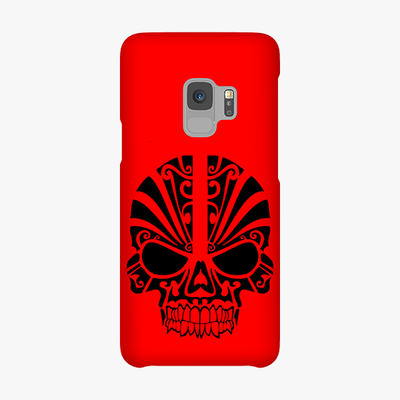 Snap Samsung Galaxy S9  Phone Case - Black Skull With Red Background