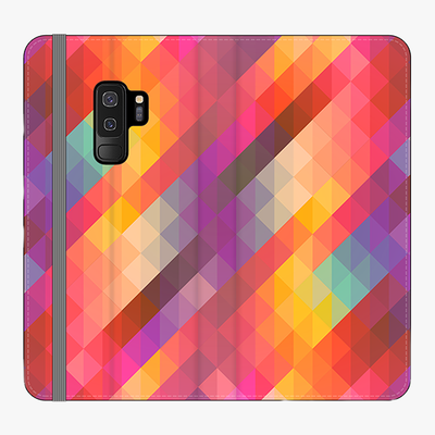 Folio Samsung Galaxy S9 Plus  Folio Wallet - Colorful Geometric Texture