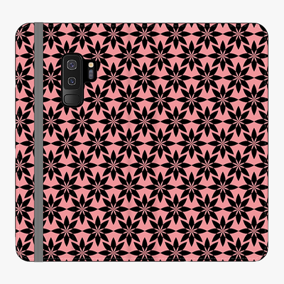 Folio Samsung Galaxy S9 Plus  Folio Wallet - Artistic Floral Pattern With Pink Background