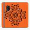 Folio Samsung Galaxy S9 Plus  Phone Folio - Flower Design With Orange Background