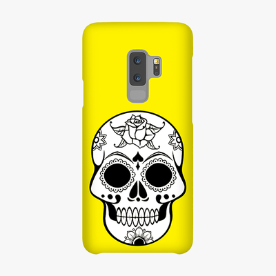 Snap Samsung Galaxy S9 Plus Phone Case - Skull With Yellow Background