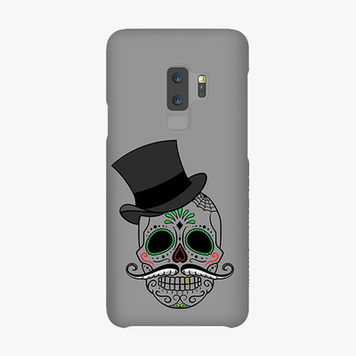 Tough Samsung Galaxy S9 Plus Phone Case - Skull Art With Gray Background