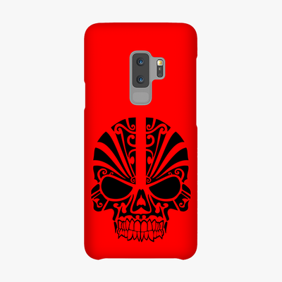 Snap Samsung Galaxy S9 Plus Phone Case - Black Skull With Red Background