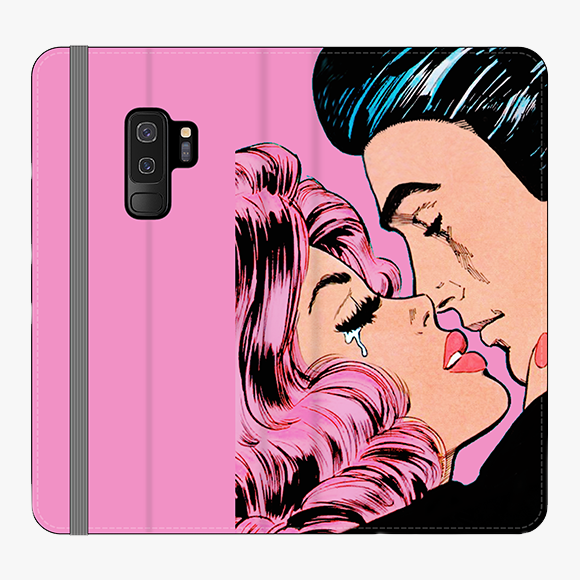Folio Samsung Galaxy S9 Plus  Folio Wallet - Lovely Couple With Pink Background