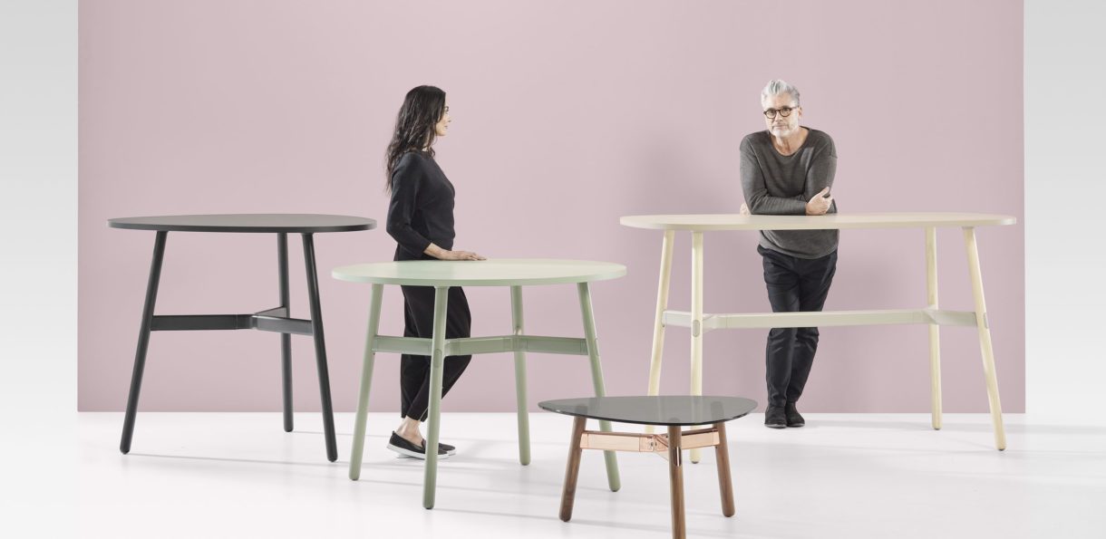 Okidoki Rectangular Timber Grain Mid Height Table