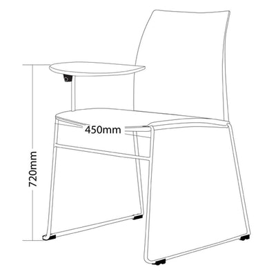 VINN Low Back Tablet Arm Office Chair
