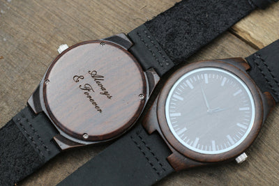 Groomsmen Package - Set of 5 Groomsman Wooden watches - All wood Watches Free Engraving and Shipping-Mens Watches-HAVERN Woodworks