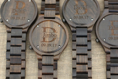 Groomsmen Watches  // Set of 5 // Groomsmen Gifts // All Wood Watches Free Engraving and Shipping