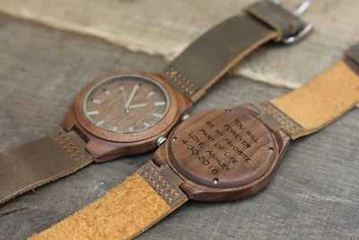 HAVERN "The Olympic" Minimalist leather and Walnut Mens Wood watch-Mens Watches-HAVERN Woodworks