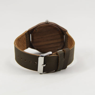 HAVERN "The Olympic" Minimalist leather and Walnut Mens Wood watch-Mens Watches-HAVERN Woodworks
