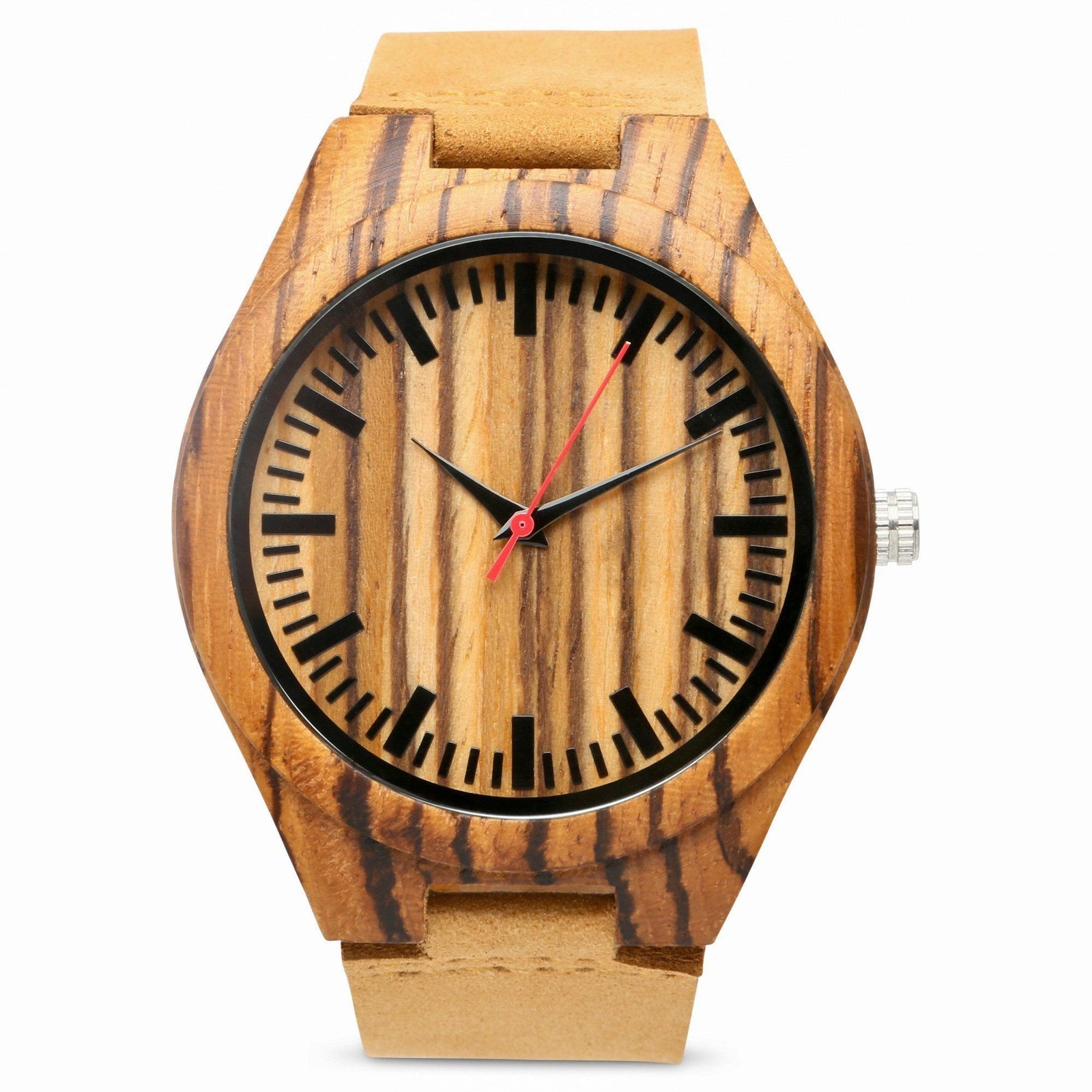 HAVERN Apache Zebrawood and leather Minimalist Mens Wood watch-Mens Watches-HAVERN Woodworks