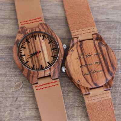 HAVERN Apache Zebrawood and leather Minimalist Mens Wood watch-Mens Watches-HAVERN Woodworks