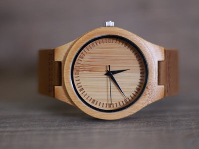 HAVERN Minimalist Leather and Bamboo Leather and Wood Mens Wood watch-Mens Watches-HAVERN Woodworks