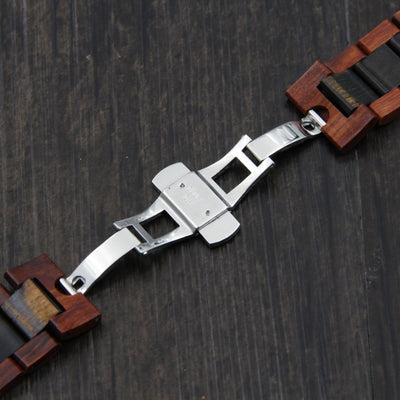 HAVERN Minimalist Mens Sandelwood and Ebony Wood Apple Watch 1 and 2 Minimalist Band-Apple Watch Bands-HAVERN Woodworks