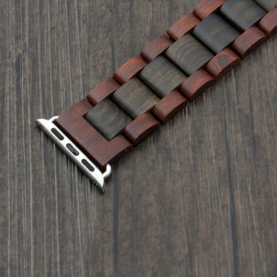 HAVERN Minimalist Mens Sandelwood and Ebony Wood Apple Watch 1 and 2 Minimalist Band-Apple Watch Bands-HAVERN Woodworks