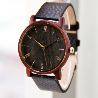 HAVERN Minimalist Mens Wood Watch - Red Sandalwood-Mens Watches-HAVERN Woodworks